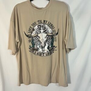 SHEIN Tan Tyler Childers Graphic Tee “So I’ll Love You ‘Til My Lungs Give Out”